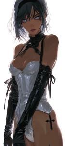 Leather Waifu Pose V4 Vinyl Car Decal Sticker – Waterproof & UV-Resistant 8"