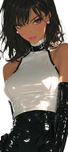 Leather Waifu Pose V2 Vinyl Car Decal Sticker – Waterproof & UV-Resistant 8"