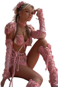 Pink Warhammer Barbie Vinyl Car Decal Sticker – Waterproof & UV-Resistant 8"