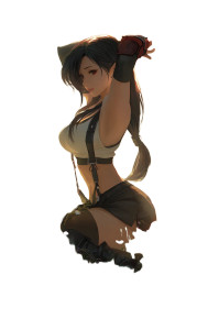 Tifa Lockhart Kneeling V2 Vinyl Car Decal Sticker – Waterproof & UV-Resistant 8"