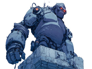 Cybernetic Silverback Gorilla Vinyl Car Decal Sticker – Waterproof & UV-Resistant 8"