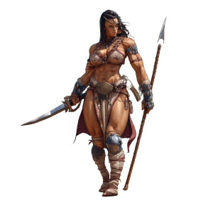 Tribal Warrior Woman Vinyl Car Decal Sticker – Waterproof & UV-Resistant 8"