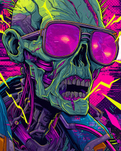 Neon Zombie Fiend Vinyl Car Decal Sticker – Waterproof & UV-Resistant 8"
