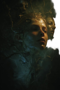 Surreal Feminine Portrait Vinyl Car Decal Sticker – Waterproof & UV-Resistant 8"