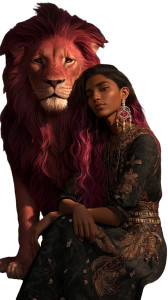 Confident Woman With Lion Vinyl Car Decal Sticker – Waterproof & UV-Resistant 8"