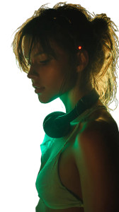 Futuristic Dj Woman Vinyl Car Decal Sticker – Waterproof & UV-Resistant 8"