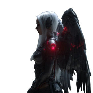 Dark Cyber Angel Vinyl Car Decal Sticker – Waterproof & UV-Resistant 8"