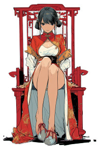 Anime Throne Girl V2 Vinyl Car Decal Sticker – Waterproof & UV-Resistant 8"