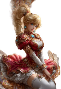 Blonde Fantasy Princess Vinyl Car Decal Sticker – Waterproof & UV-Resistant 8"