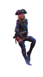 Cyberpunk Pirate Portrait Vinyl Car Decal Sticker – Waterproof & UV-Resistant 8"