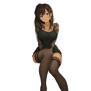 Waifu In Stockings V2 Vinyl Car Decal Sticker – Waterproof & UV-Resistant 8"