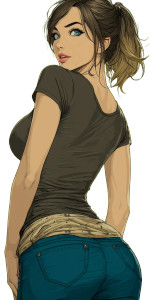 Cartoon Hot Woman Vinyl Car Decal Sticker – Waterproof & UV-Resistant 8"