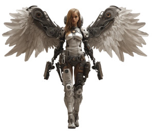 Robotic Angel Police Vinyl Car Decal Sticker – Waterproof & UV-Resistant 8"