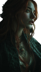 Fantasy Red-Haired Woman V2 Vinyl Car Decal Sticker – Waterproof & UV-Resistant 8"