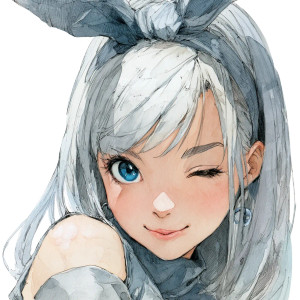 Bunny Girl Illustration Vinyl Car Decal Sticker – Waterproof & UV-Resistant 8"