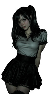 Anime Girl Leaping Vinyl Car Decal Sticker – Waterproof & UV-Resistant 8"