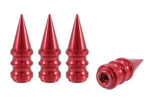 Enhance Your Lug Nuts | True Spike Red Lug Nut Covers | Billet Aluminum | Ribbed Spike Style Enhance Your Lug Nuts | True Spike Red Lug Nut Covers | Billet Aluminum | Ribbed Spike Style