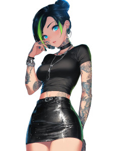 Punk Anime Girl V3 Vinyl Car Decal Sticker – Waterproof & UV-Resistant 8" Punk Anime Girl V3 Vinyl Car Decal Sticker – Waterproof & UV-Resistant 8"