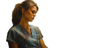 Exhausted Nurse Resting Vinyl Car Decal Sticker – Waterproof & UV-Resistant 8"