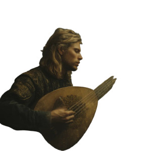 Medieval Lute Player Vinyl Car Decal Sticker – Waterproof & UV-Resistant 8"