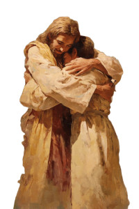 Sacred Embrace Vinyl Car Decal Sticker – Waterproof & UV-Resistant 8"