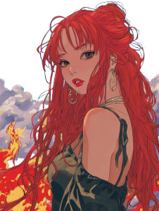 Fiery Red Hair Vinyl Car Decal Sticker – Waterproof & UV-Resistant 8"