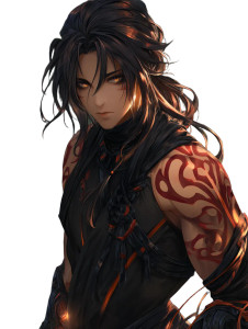 Dark Fantasy Anime Man Vinyl Car Decal Sticker – Waterproof & UV-Resistant 8"