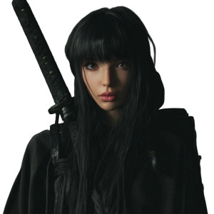 Warrior Girl V2 Vinyl Car Decal Sticker – Waterproof & UV-Resistant 8"