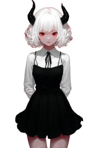 Cute Demon Girl V3 Vinyl Car Decal Sticker – Waterproof & UV-Resistant 8"