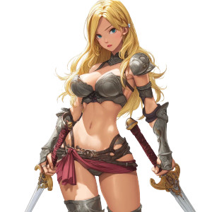 Anime Female Swordsman Vinyl Car Decal Sticker – Waterproof & UV-Resistant 8"