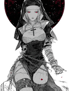 Gothic Nun Manga Vinyl Car Decal Sticker – Waterproof & UV-Resistant 8" Gothic Nun Manga Vinyl Car Decal Sticker – Waterproof & UV-Resistant 8"