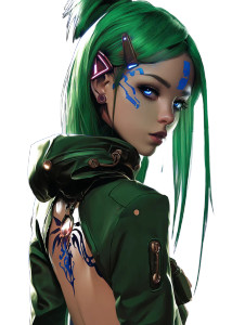 Cyberpunk Girl V10 Vinyl Car Decal Sticker – Waterproof & UV-Resistant 8"