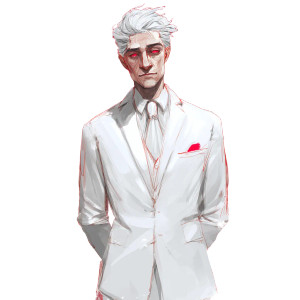 Elegant Albino Gentleman Vinyl Car Decal Sticker – Waterproof & UV-Resistant 8"