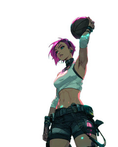 Cyberpunk Basketball Player Vinyl Car Decal Sticker – Waterproof & UV-Resistant 8"