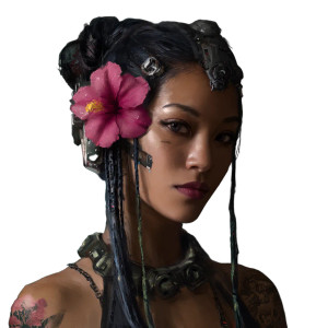 Cyberpunk Hawaii Female Vinyl Car Decal Sticker – Waterproof & UV-Resistant 8"