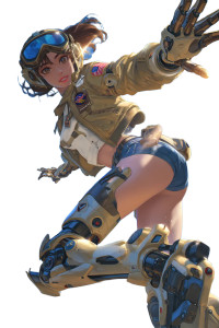 Futuristic Cybernetic Girl Vinyl Car Decal Sticker – Waterproof & UV-Resistant 8"