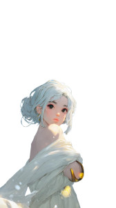 Floating Gray-Haired Girl Vinyl Car Decal Sticker – Waterproof & UV-Resistant 8"