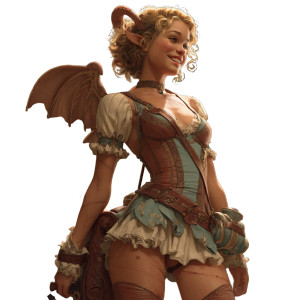 Angelic Tiefling Musician Vinyl Car Decal Sticker – Waterproof & UV-Resistant 8"