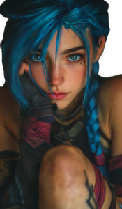 Jinx Arcane Portrait Vinyl Car Decal Sticker – Waterproof & UV-Resistant 8"