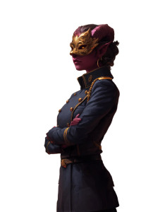 Tiefling Navy Captain Vinyl Car Decal Sticker – Waterproof & UV-Resistant 8"
