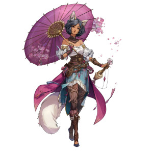 Kitsune Mage Vinyl Car Decal Sticker – Waterproof & UV-Resistant 8"