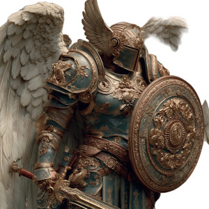 Celestial Archangel Warrior Vinyl Car Decal Sticker – Waterproof & UV-Resistant 8"