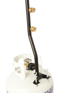Flame King Propane Supply Splitter | Three CGA600 Outlets | Adjustable Base | Auto Shut-Off Valve