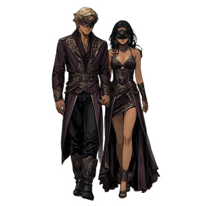 Masquerade Couple V2 Vinyl Car Decal Sticker – Waterproof & UV-Resistant 8" Masquerade Couple V2 Vinyl Car Decal Sticker – Waterproof & UV-Resistant 8"
