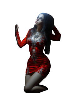 Vampire Goddess Portrait Vinyl Car Decal Sticker – Waterproof & UV-Resistant 8"