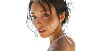 Elegant Beach Woman Vinyl Car Decal Sticker – Waterproof & UV-Resistant 8"