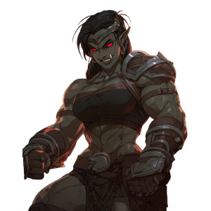 Muscular Female Orc Vinyl Car Decal Sticker – Waterproof & UV-Resistant 8"