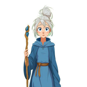 Young Wizard Girl Vinyl Car Decal Sticker – Waterproof & UV-Resistant 8"