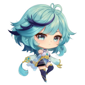 Chibi Yelan Art Vinyl Car Decal Sticker – Waterproof & UV-Resistant 8"