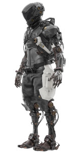 Futuristic Armored Male Vinyl Car Decal Sticker – Waterproof & UV-Resistant 8"